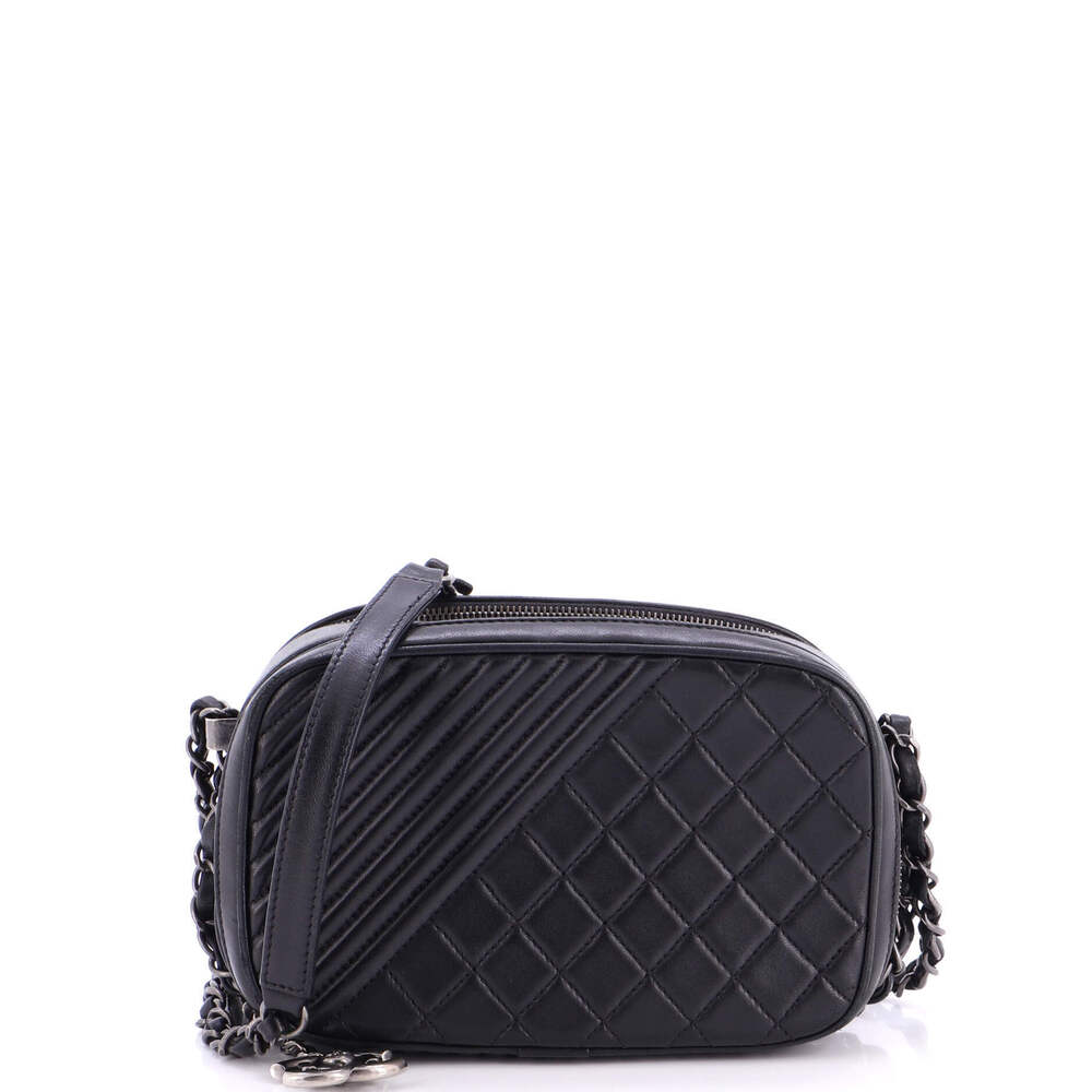 Chanel Small Coco Boy Camera Bag Quilted Leather